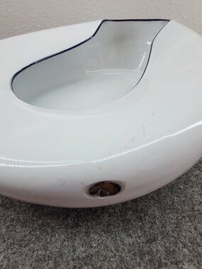 Enameled Metal Bedpan White Vintage Enamelware Medical Bedpan Industrial Sturdy
